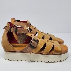 Bed Stu Ada Cage Platform leather distressed sandal Size 8 - No Box